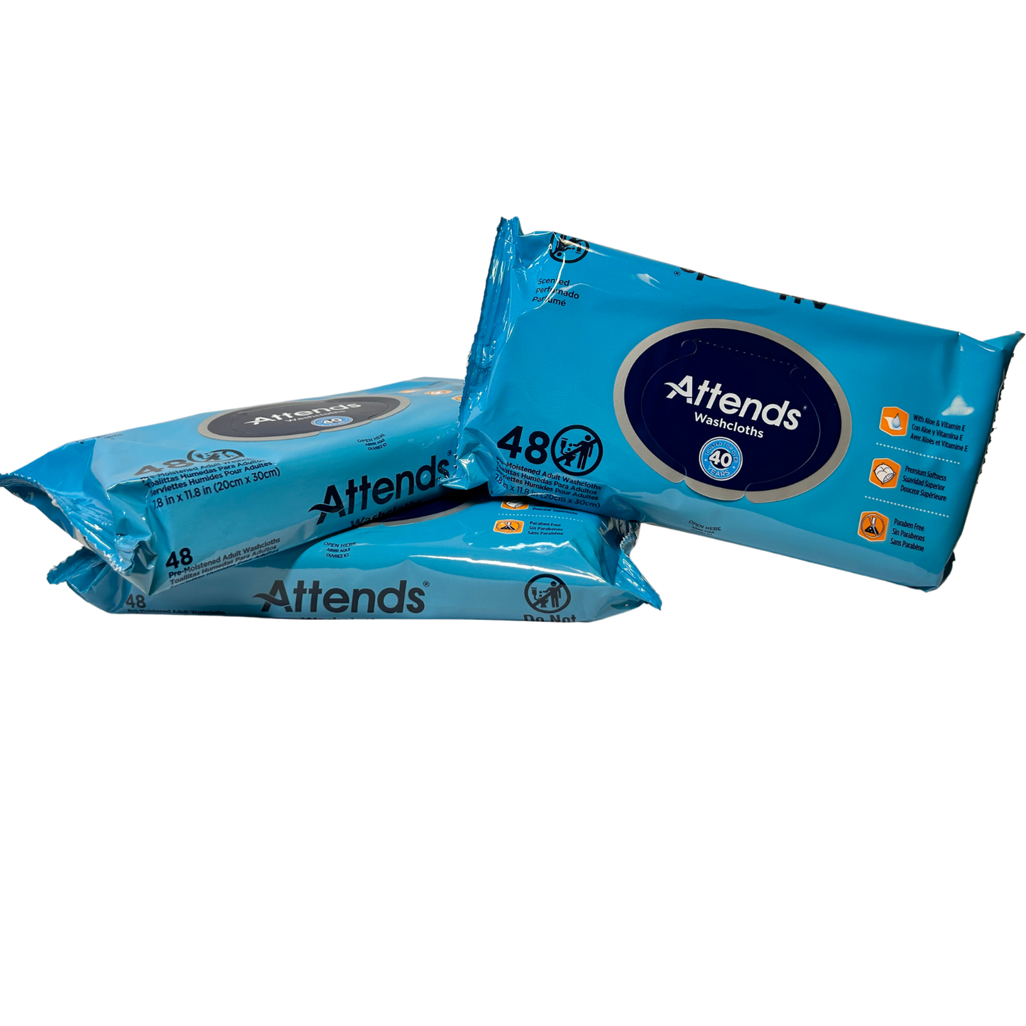 Attends Scented Washcloths (Caja de 12 paquetes)