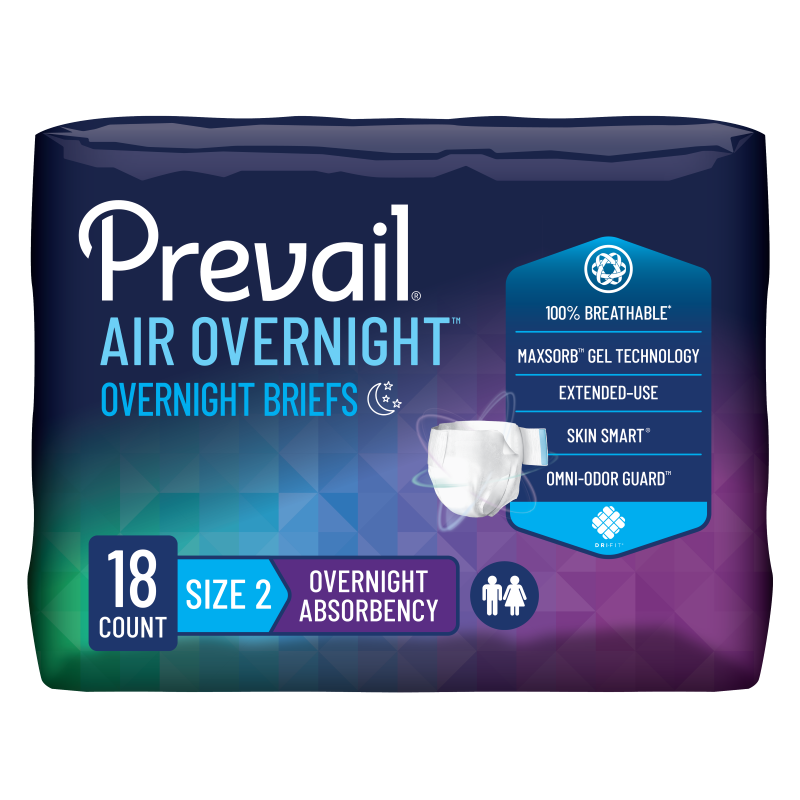 Prevail Air Overnight Briefs- Large (Size 2)