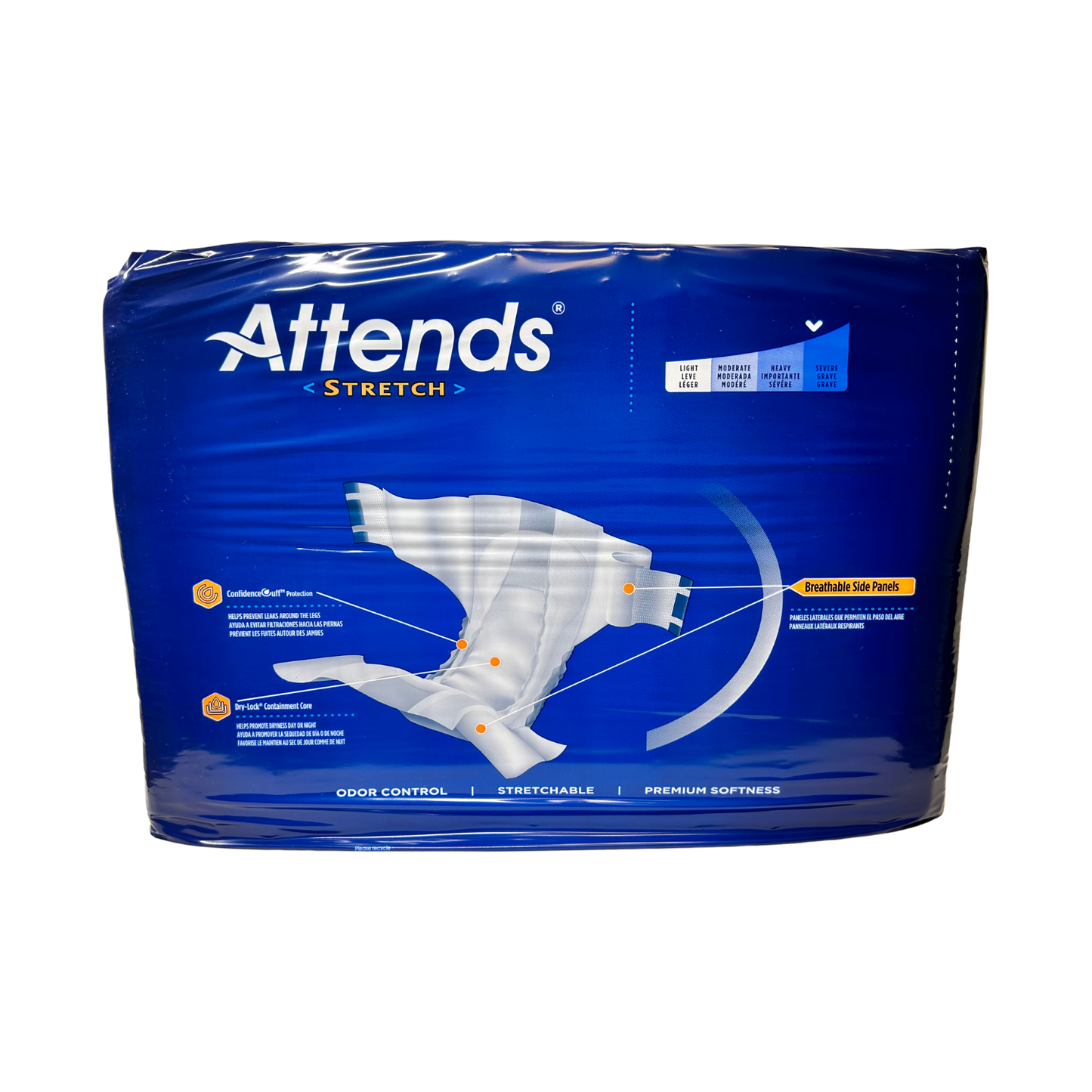 Attends Stretch Brief Medium/Regular (Caja de 4 pqt. de 24 pañales)