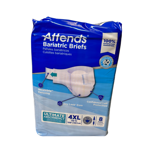 Attends Bariatric Briefs 4XL / (Caja de 4 pqt. de 8 pañales)