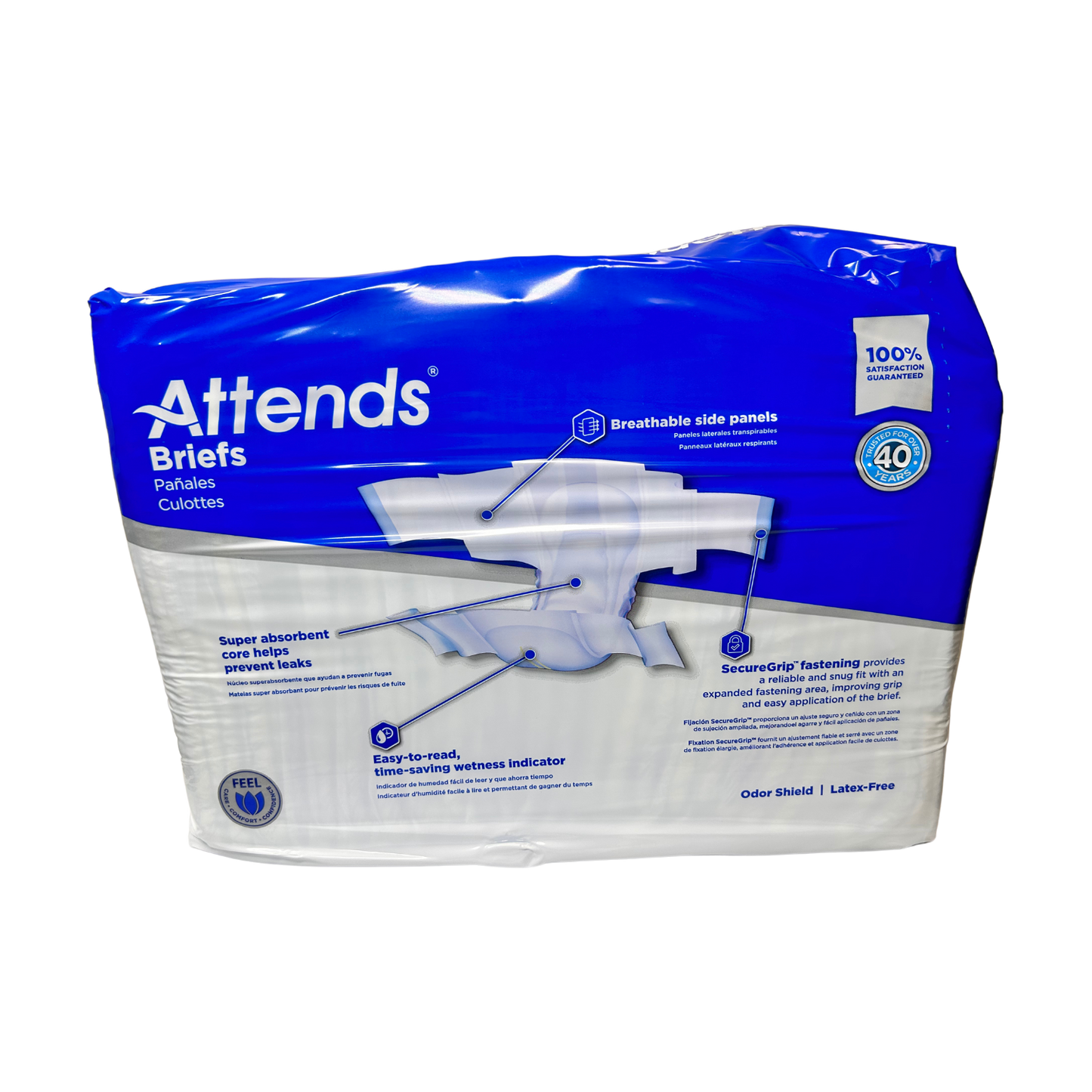 Attends Briefs Extra Heavy Absorbency Large (Caja de 3 pqt. de 24 pañales)